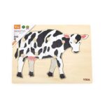 Detské drevené puzzle s úchytmi Viga Cow – Obrázok 3