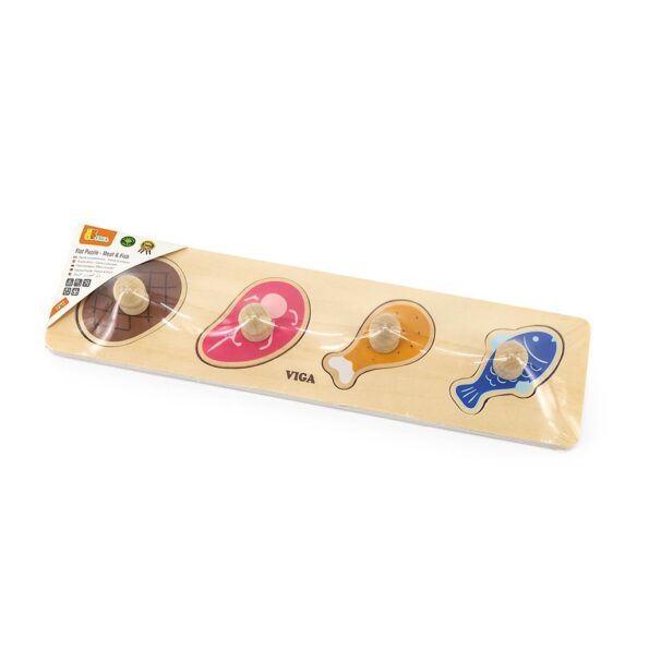 Detské drevené puzzle s úchytmi Viga Jedlo – Obrázok 2