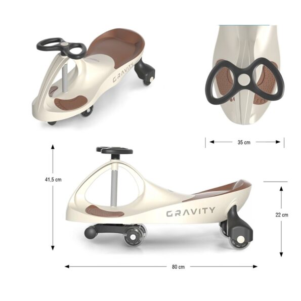 Detské gravitačné odrážadlo Gravity Milly Mally beige brown – Obrázok 11