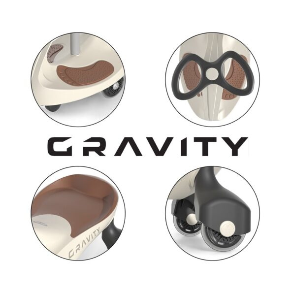 Detské gravitačné odrážadlo Gravity Milly Mally beige brown – Obrázok 10