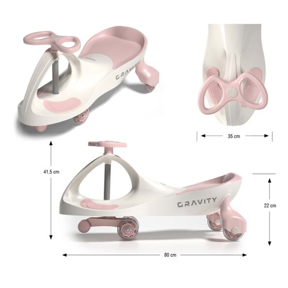 Detské gravitačné odrážadlo Gravity Milly Mally cream pink – Obrázok 8