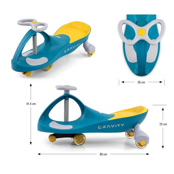 Detské gravitačné odrážadlo Gravity Milly Mally green yellow – Obrázok 11