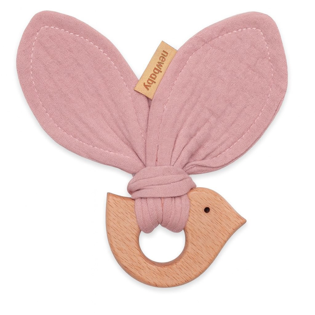 Detske-kousatko-s-ptackem-New-Baby-Bird-pink Dětské kousátko s ptáčkem New Baby Bird pink – Obrázok 1