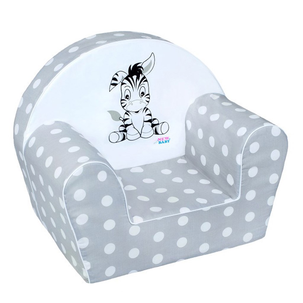 Detske-kreslo-New-Baby-Zebra-sive Detské kreslo New Baby Zebra sivé – Obrázok 1
