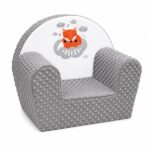 Detské kreslo z Minky New Baby Líška sivé