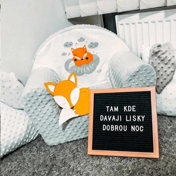 Detské kreslo z Minky New Baby Líška sivé – Obrázok 8