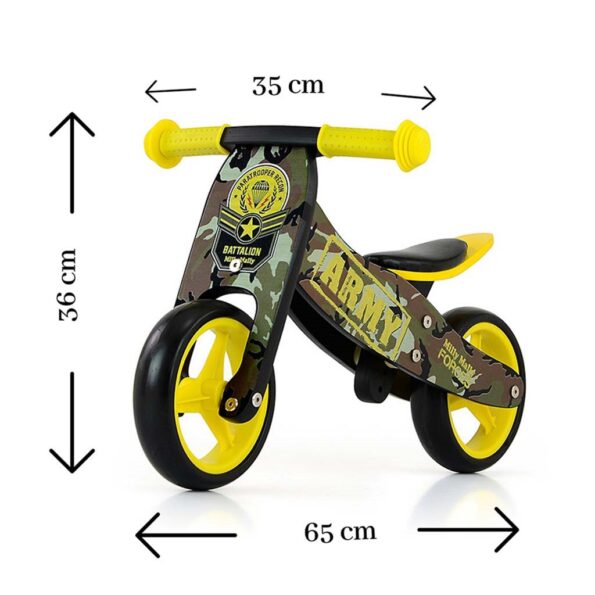 Detské multifunkčné odrážadlo bicykel 2v1 Milly Mally JAKE Army – Obrázok 4