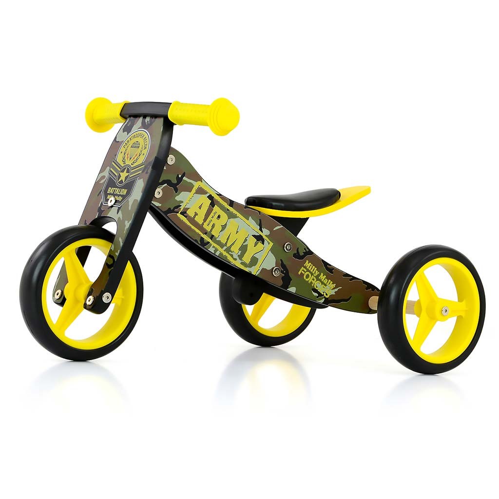Detske-multifunkcne-odrazadlo-bicykel-2v1-Milly-Mally-JAKE-Army Detské multifunkčné odrážadlo bicykel 2v1 Milly Mally JAKE Army – Obrázok 1