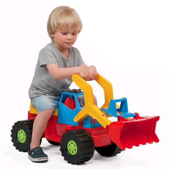 Detské odrážadlo Bager nakladač BAYO 74 cm modrý – Obrázok 2