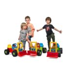 Detské odrážadlo Bager nakladač BAYO 74 cm modrý – Obrázok 7