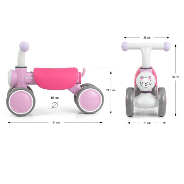 Detské odrážadlo Milly Mally York pink – Obrázok 8