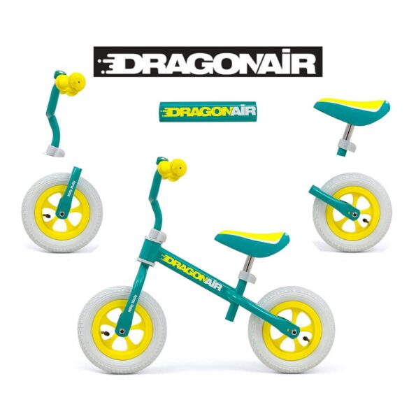 Detské odrážadlo kolo Milly Mally Dragon Air mint – Obrázok 3