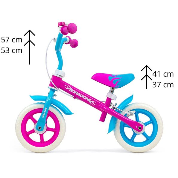 Detské odrážadlo kolo Milly Mally Dragon s brzdou Candy – Obrázok 2