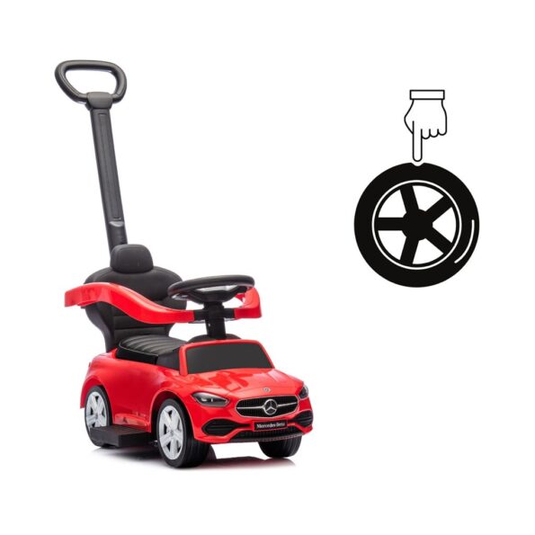 Detské odrážadlo s vodiacou tyčou MERCEDES C-Class Deluxe Milly Mally Red – Obrázok 10