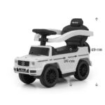 Detské odrážadlo s vodiacou tyčou MERCEDES G350d Milly Mally biele – Obrázok 3