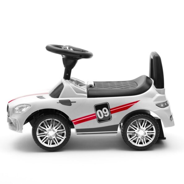 Detské odrážadlo so zvukom Baby Mix RACER biele – Obrázok 3