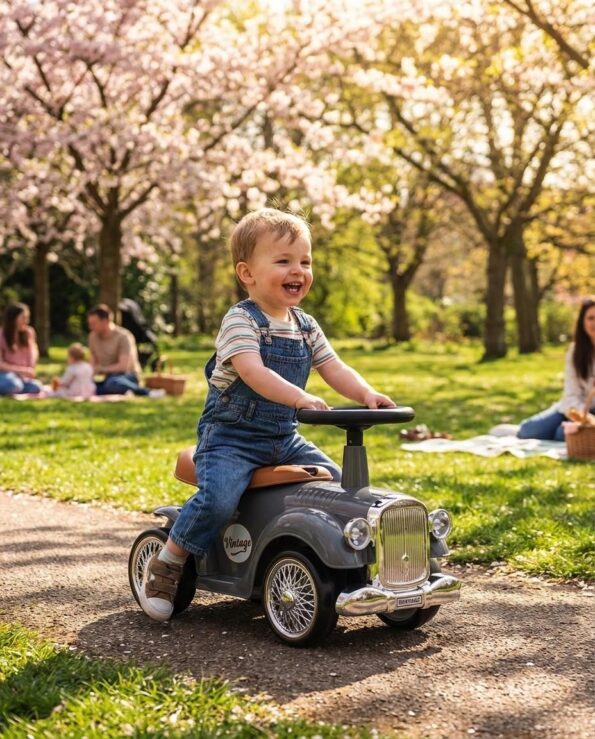 Detské odrážedlo Baby Mix Retro šedé – Obrázok 5