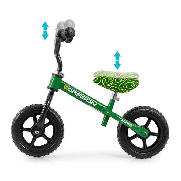 Detský balančný bicykel Milly Mally Dragon green – Obrázok 2