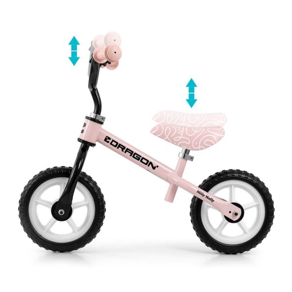 Detský balančný bicykel Milly Mally Dragon pink – Obrázok 2