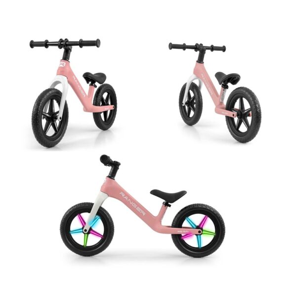 Detský balančný bicykel Milly Mally Ranger Flash Pink – Obrázok 9