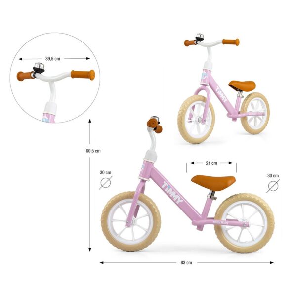 Detský balančný bicykel Milly Mally Timmy Pink – Obrázok 7