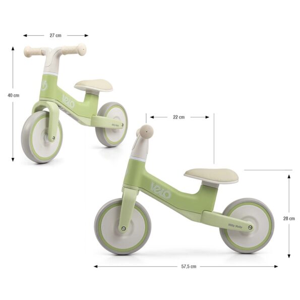 Detský balančný bicykel Milly Mally Velo Green – Obrázok 8