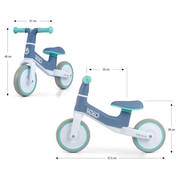 Detský balančný bicykel Milly Mally Velo Mint – Obrázok 7