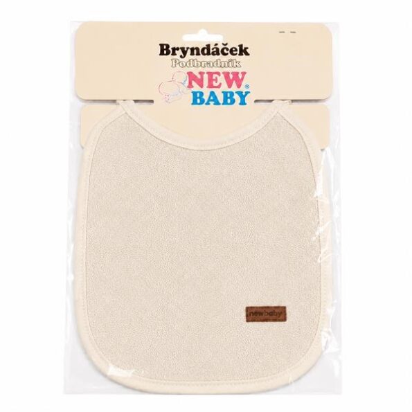 Detský froté podbradník podšitý PVC New Baby béžový – Obrázok 3