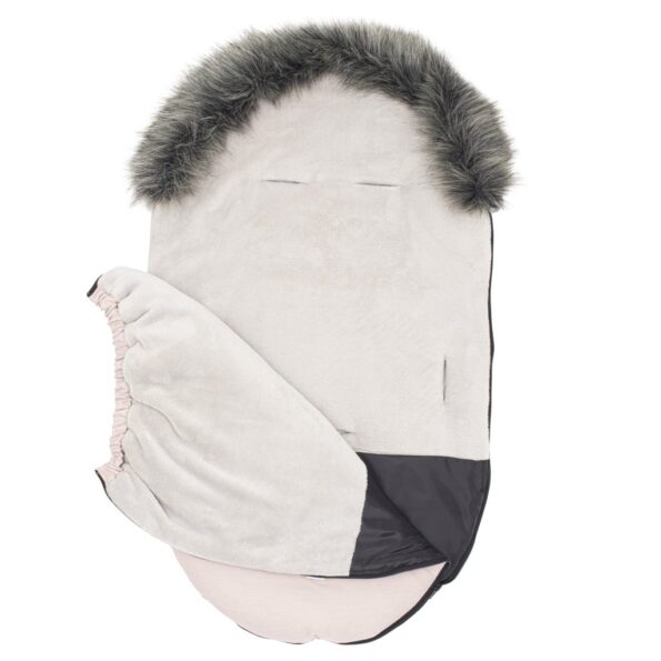 Detsky fusak NEW BABY s kožušinou dusty pink – Obrázok 2