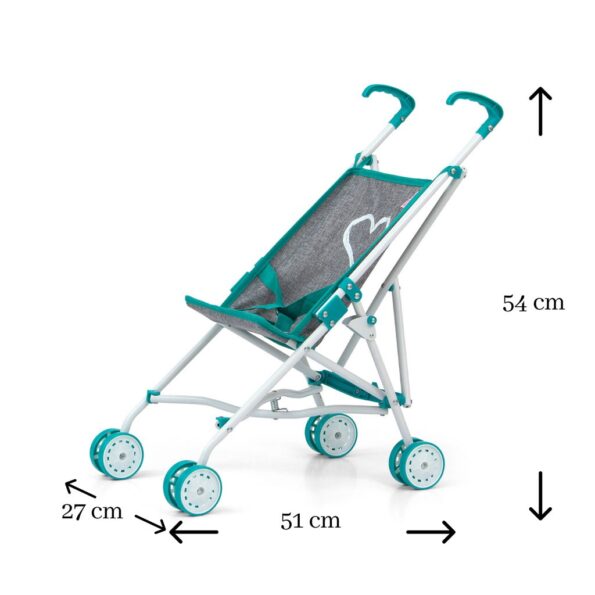Detský golfový kočík pre bábiky Milly Mally Julia Prestige Mint – Obrázok 3