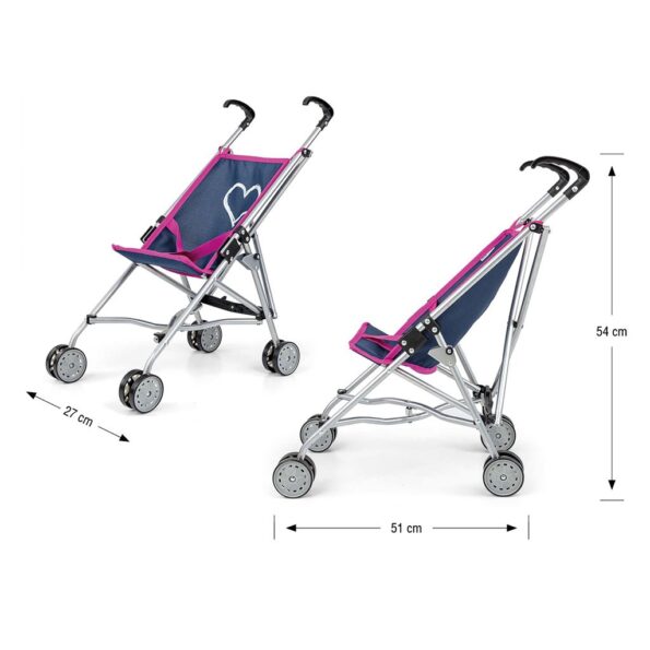 Detský golfový kočík pre bábiky Milly Mally Julia Prestige Navy – Obrázok 5