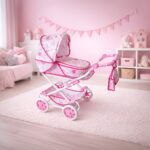 Detský kočík pre bábiky 2v1 New Baby Monika Flowers – Obrázok 2