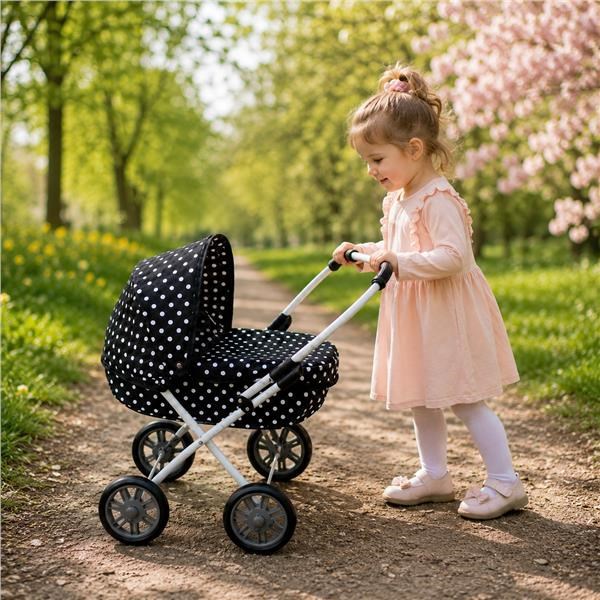 Detsky-kocik-pre-babiky-New-Baby-Anicka-black Detský kočík pre bábiky New Baby Anička black – Obrázok 1