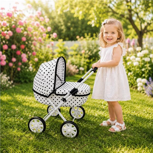 Detsky-kocik-pre-babiky-New-Baby-Anicka-dots Detský kočík pre bábiky New Baby Anička dots – Obrázok 1