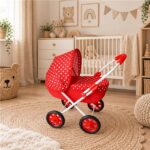Detský kočík pre bábiky New Baby Anička red – Obrázok 3