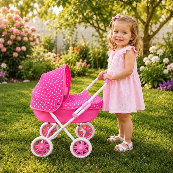 Detsky-kocik-pre-babiky-New-Baby-Anicka-ruzovy Detský kočík pre bábiky New Baby Anička ružový – Obrázok 1