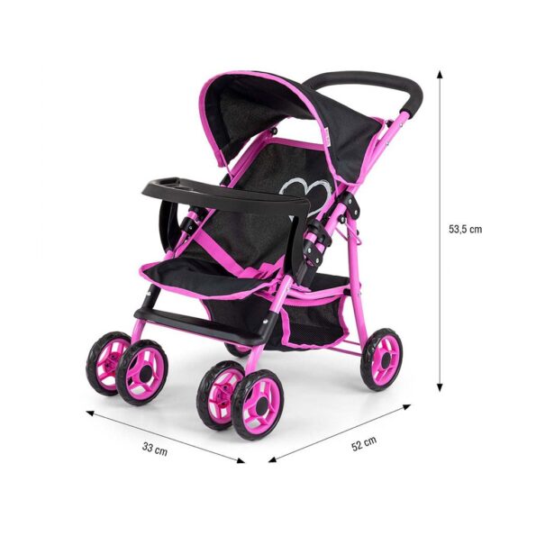 Detský športový kočík pre bábiky Milly Mally Kate Prestige Black – Obrázok 3