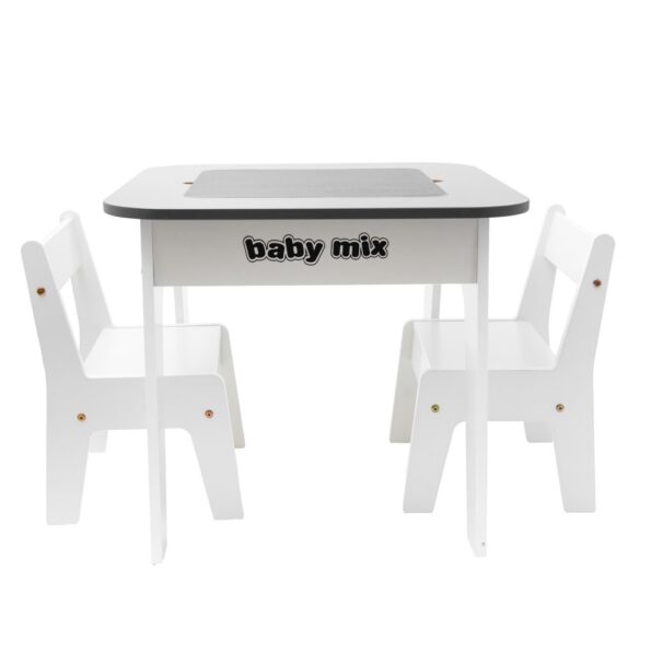 Detský stôl a stolička Baby mix Leaf Grey – Obrázok 5