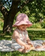 Dojčenský mušelínový klobúčik New Baby pink, veľkosť 74 (6-9m) – Obrázok 3