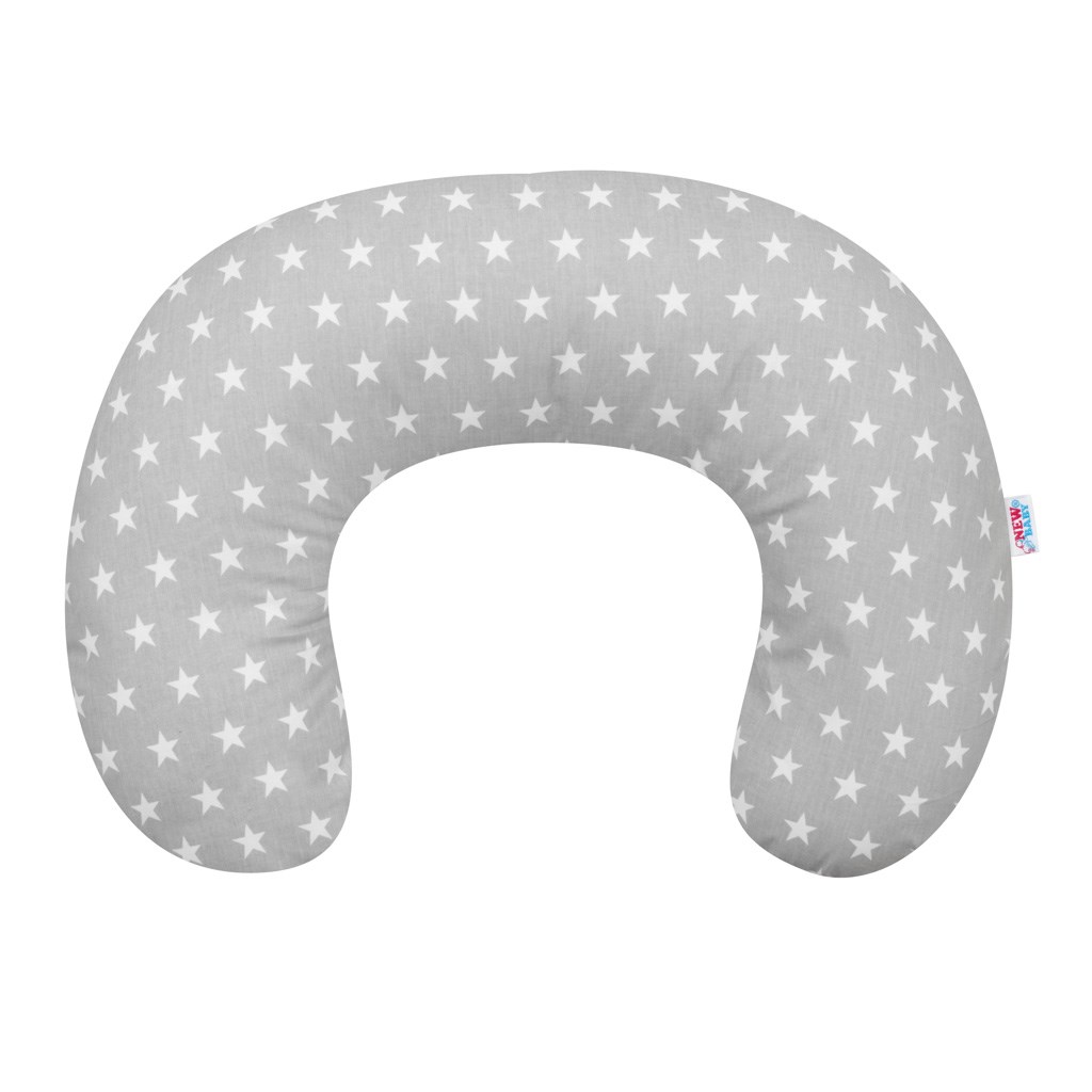 Dojciaci-vankus-New-Baby-Hviezdicky-sivy Dojčiaci vankúš New Baby Hviezdičky sivý – Obrázok 1