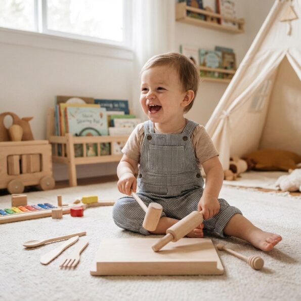 Drevená kuchynská sada pre malých šéfkuchárov Baby Mix – Obrázok 5