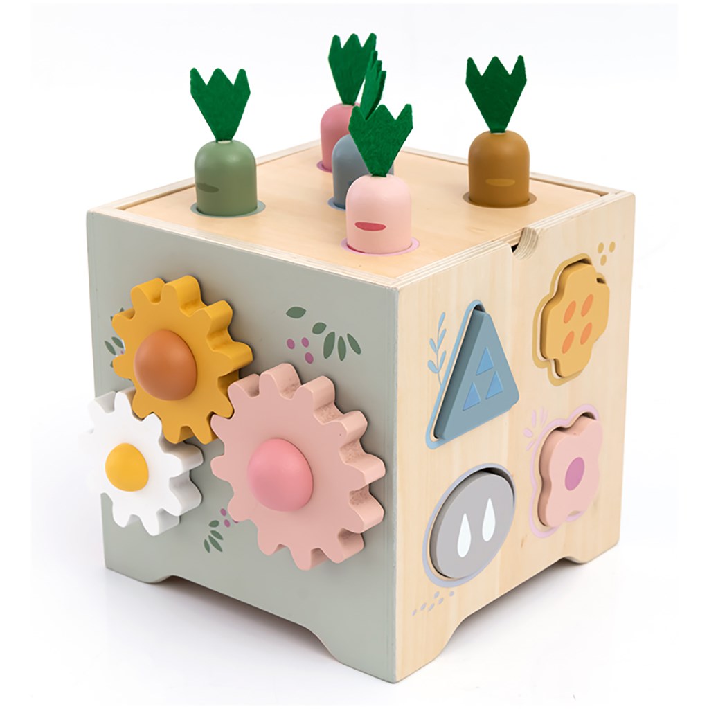 Drevene-centrum-aktivit-Montessori-Baby-Mix Drevené centrum aktivít Montessori Baby Mix – Obrázok 1