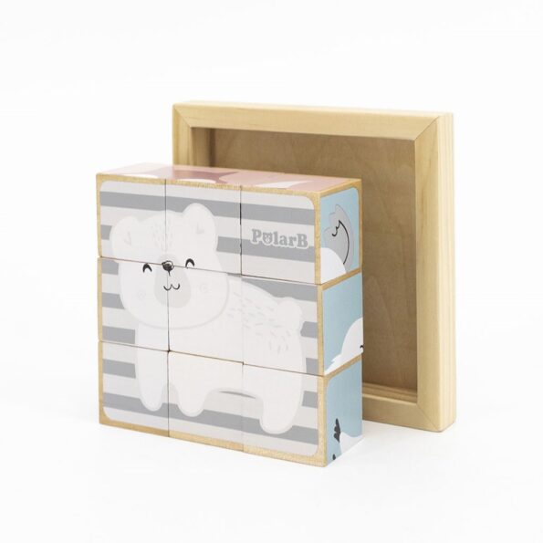Drevené puzzle kocky Viga zvieratá – Obrázok 4