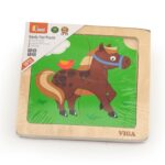 Drevené puzzle pre najmenších Viga 4 ks Koník – Obrázok 2