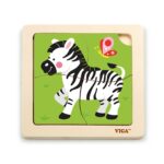 Drevené puzzle pre najmenších Viga 4 ks Zebra