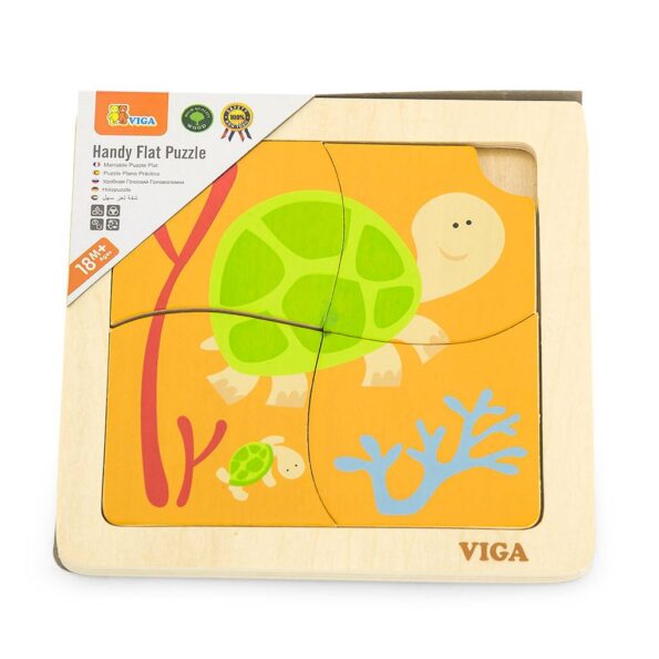 Drevené puzzle pre najmenších Viga 4 ks Želvička – Obrázok 2