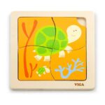 Drevené puzzle pre najmenších Viga 4 ks Želvička