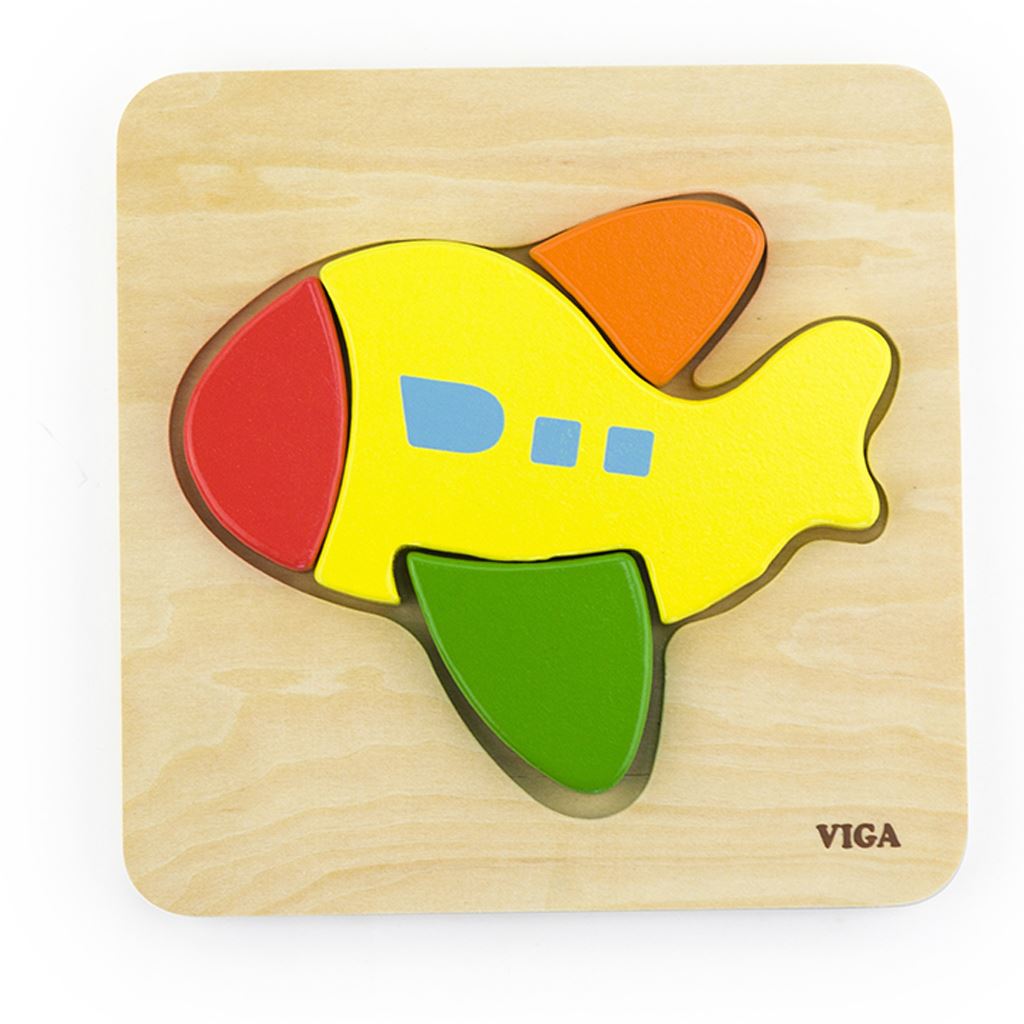 Drevene-puzzle-pre-najmensich-Viga-Lietadlo Drevené puzzle pre najmenších Viga Lietadlo – Obrázok 1