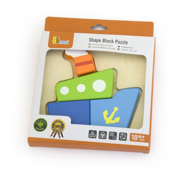 Drevené puzzle pre najmenších Viga Loď – Obrázok 2