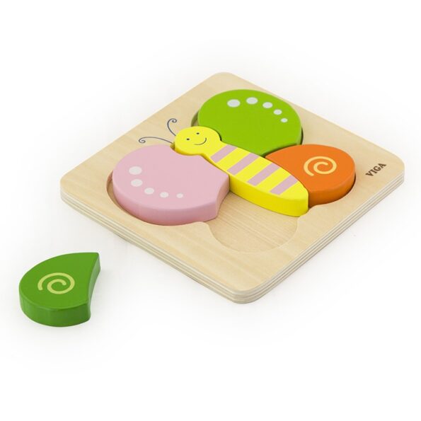Drevené puzzle pre najmenších Viga Motýľ – Obrázok 2